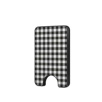 Black and White Gingham Magnetic Wallet