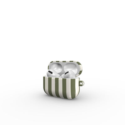 Olive Stripes Apple AirPods Tough Case