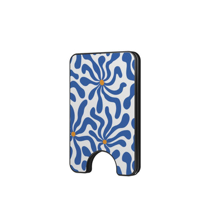 Blue Abstract Starburst Magnetic Wallet