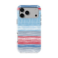 Textile Red Blue Stripes Tough Phone Case