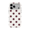 Burgundy in White Polka DotsTough Phone Case