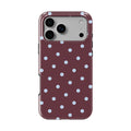 Blue Sky in Burgundy Polka Dots Tough Phone Case