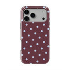 Blue Sky in Burgundy Polka Dots MagSafe Tough Phone Case