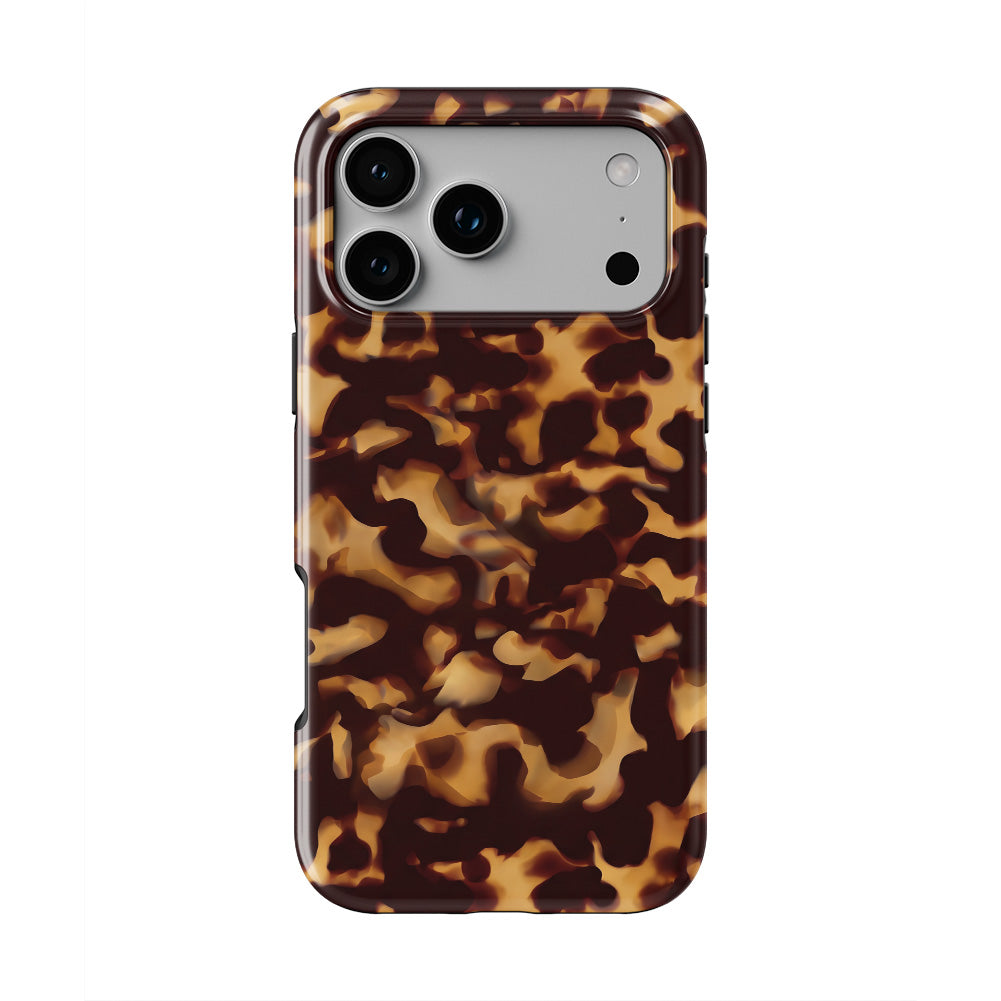 Classic Tortoiseshell phone case, back view showing the full mottled print