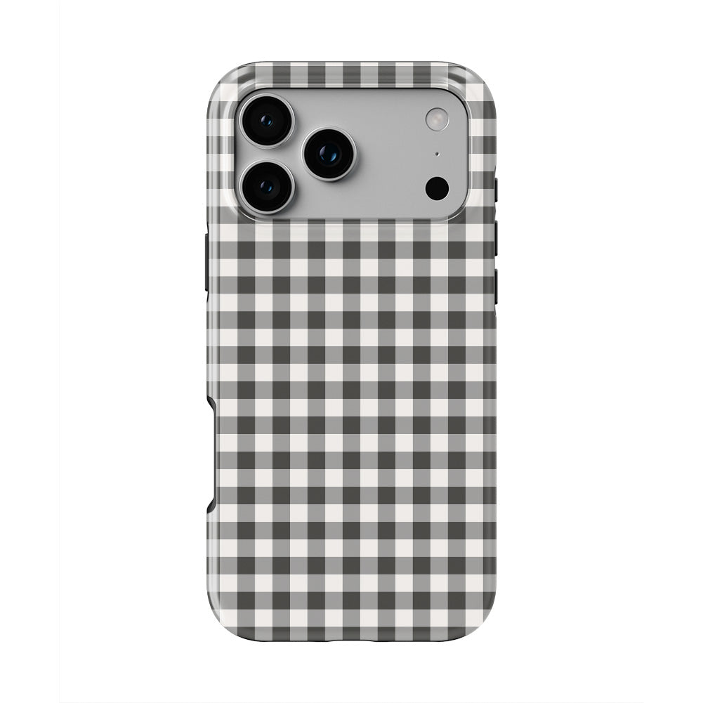 Charcoal Gingham Tough Phone Case