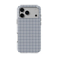 Navy Houndstooth phone case, back view showing the full houndstooth print