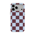 Burgundy and Sky Checkedboard Tough Phone Case