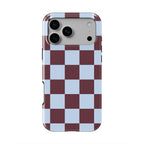 Burgundy and Sky Checkedboard Tough Phone Case