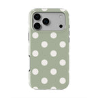 White in Sage Polka Dots MagSafe Tough Phone Case