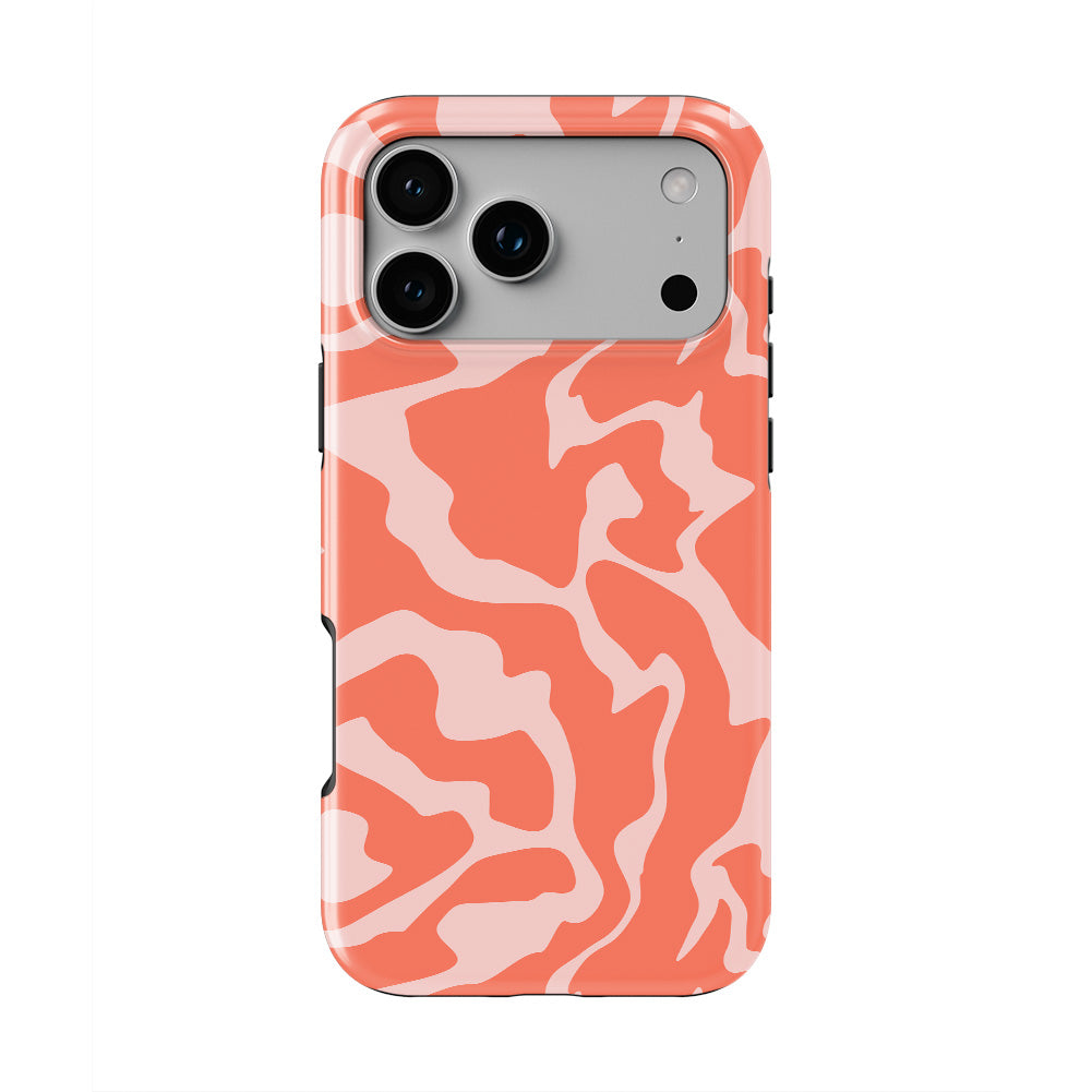 Orange Abstract Wave Tough Phone Case