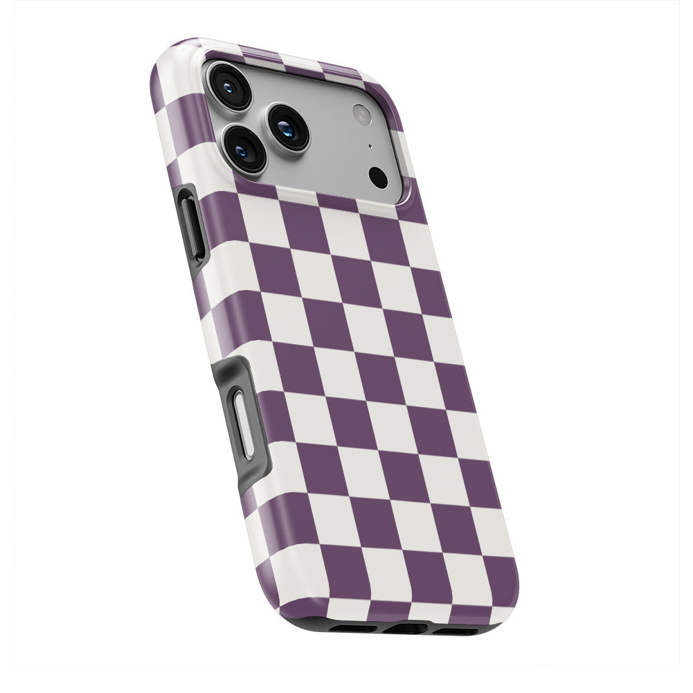 Plum Checkedboard Tough Phone Case