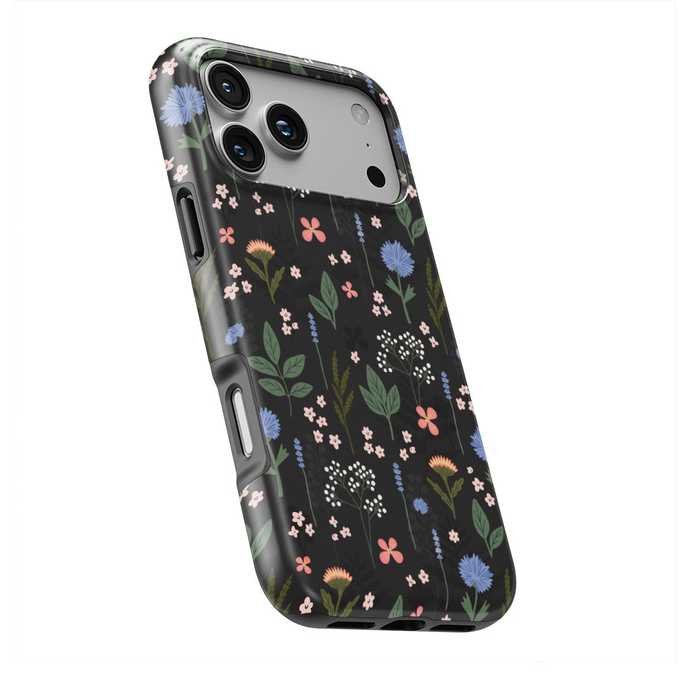 Charcoal Ditsy Floral Tough Phone Case