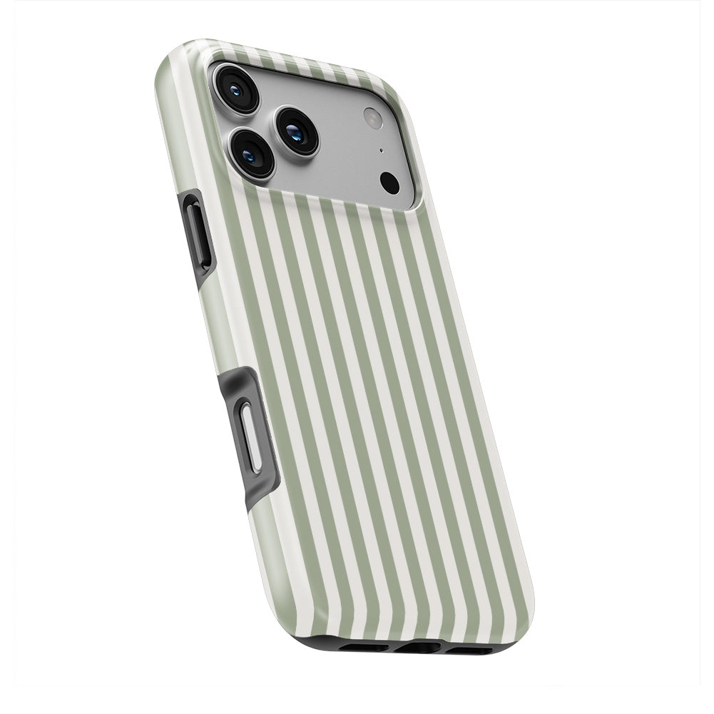 Sage Stripes Tough Phone Case
