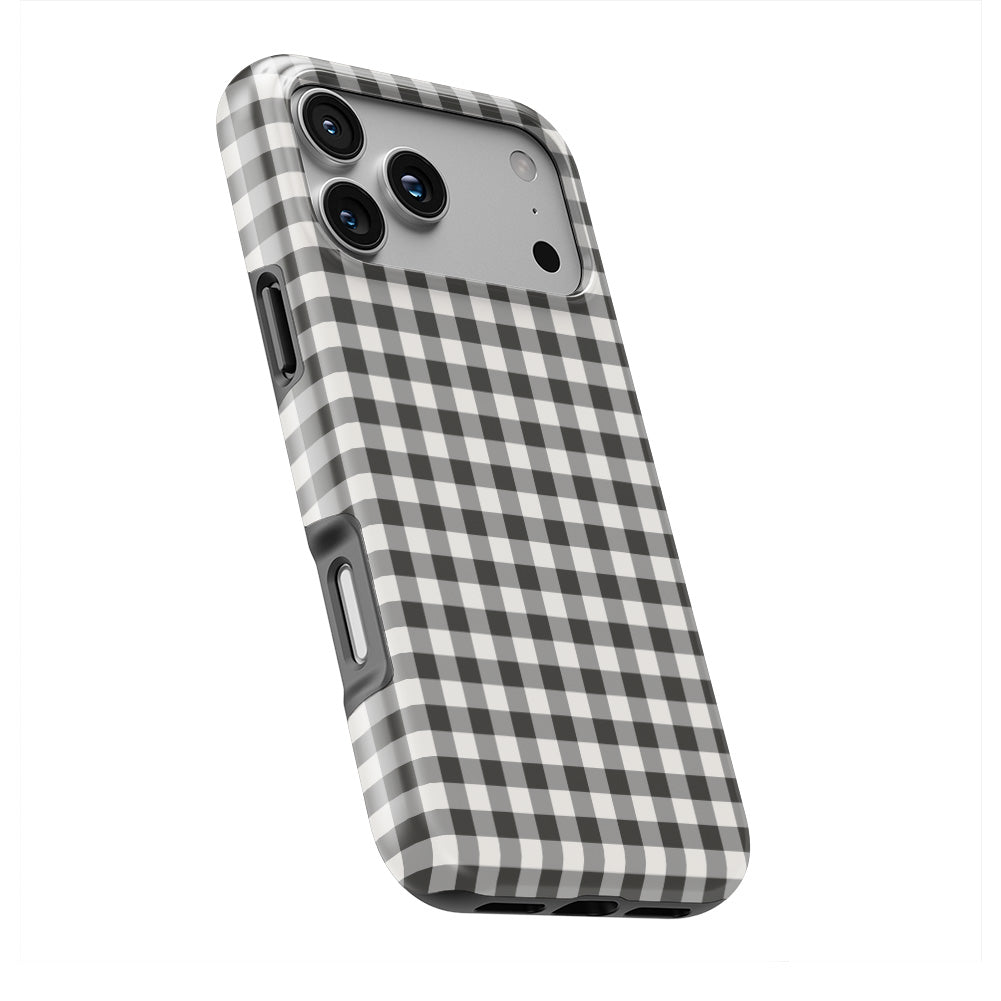 Charcoal Gingham Tough Phone Case