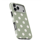 White in Sage Polka Dots MagSafe Tough Phone Case