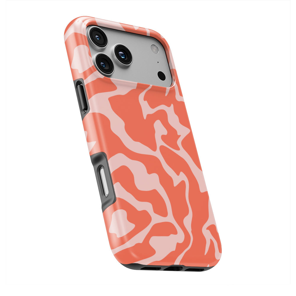 Orange Abstract Wave Tough Phone Case