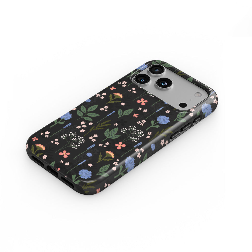 Charcoal Ditsy Floral Tough Phone Case