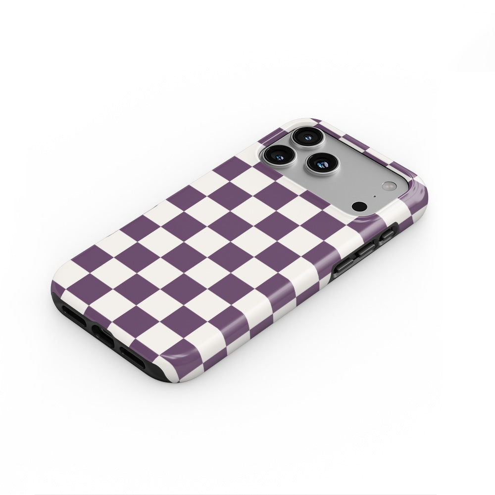 Plum Checkedboard Tough Phone Case