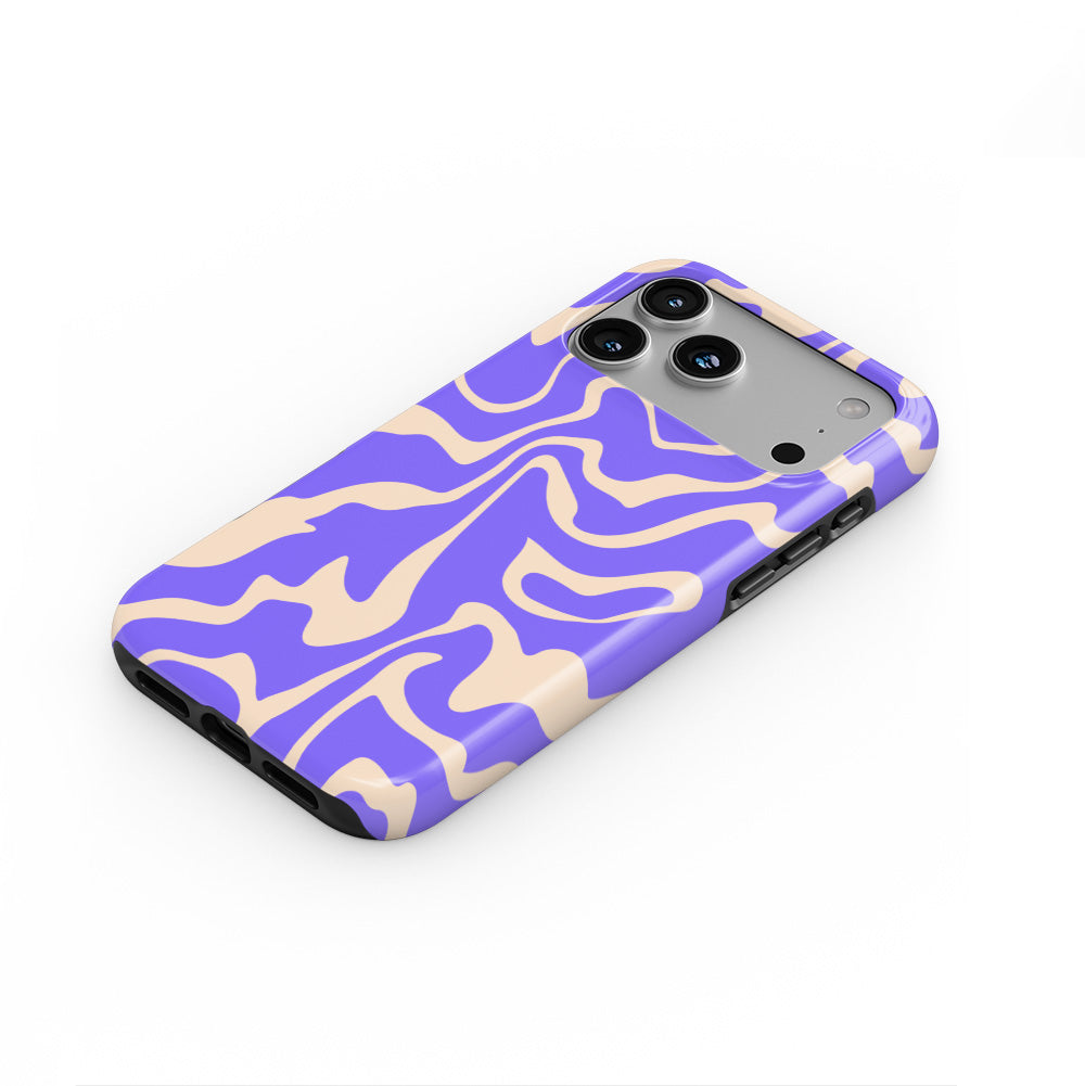 Purple Abstract Wave Tough Phone Case