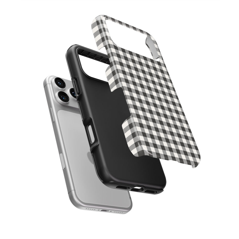 Charcoal Gingham Tough Phone Case