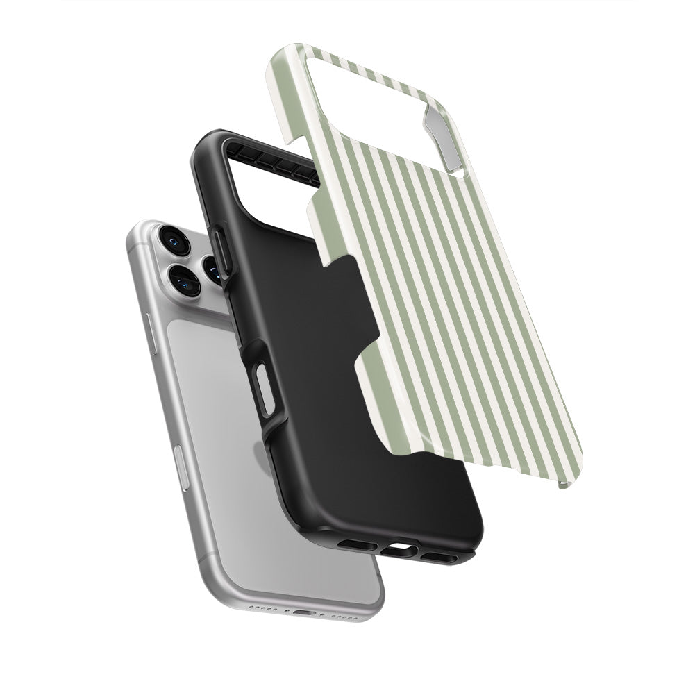 Sage Stripes Tough Phone Case
