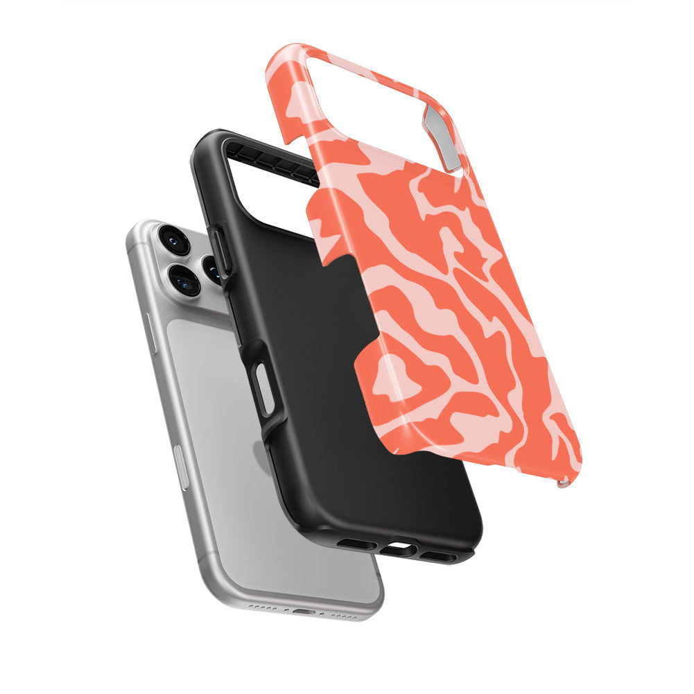 Orange Abstract Wave Tough Phone Case