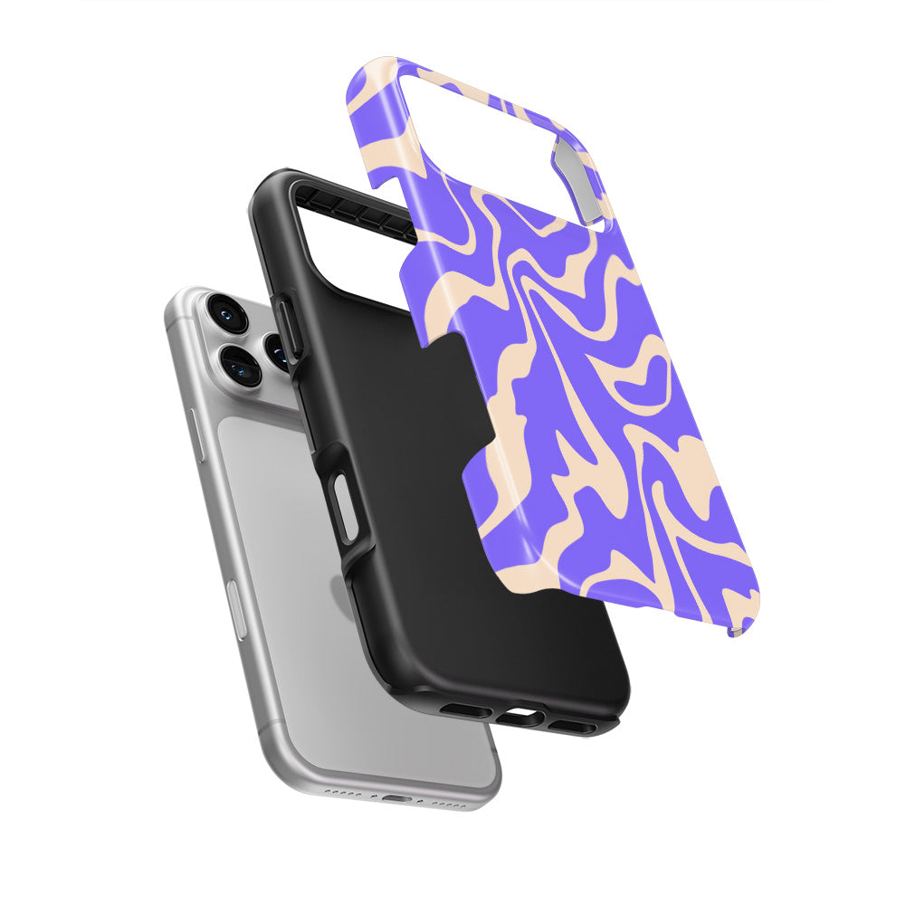 Purple Abstract Wave Tough Phone Case