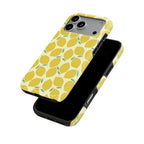 Yellow Lemon Abstract phone case — front and back