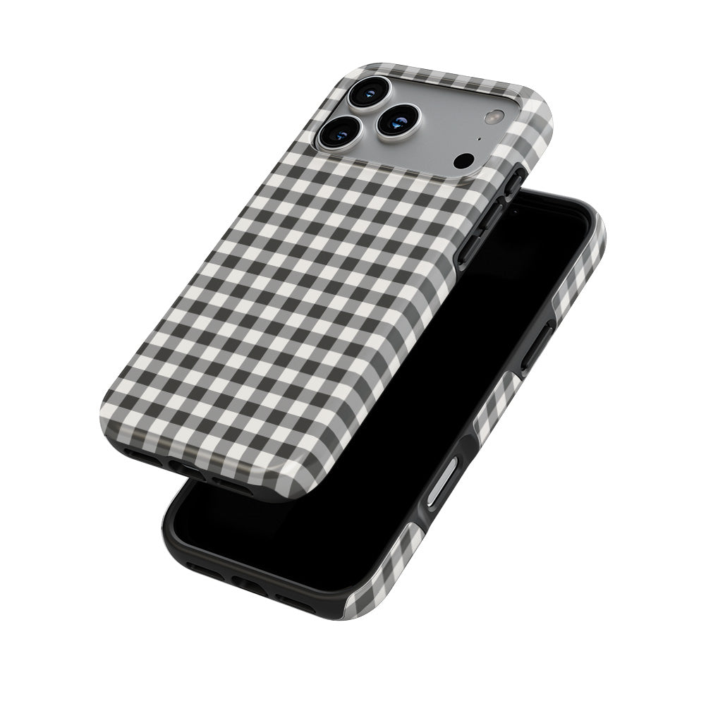 Charcoal Gingham Tough Phone Case