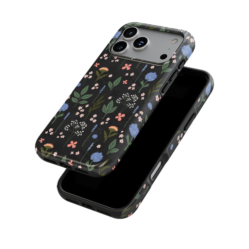 Charcoal Ditsy Floral Tough Phone Case
