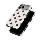 Burgundy in White Polka DotsTough Phone Case