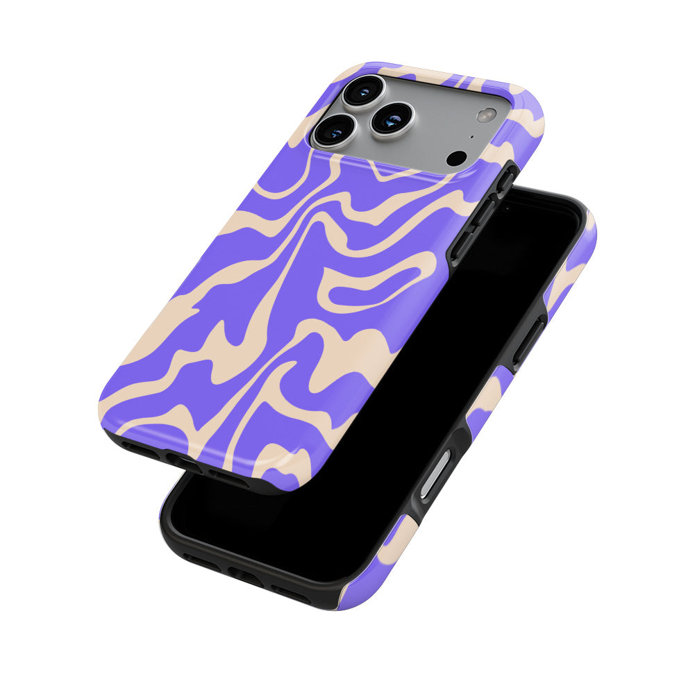 Purple Abstract Wave Tough Phone Case