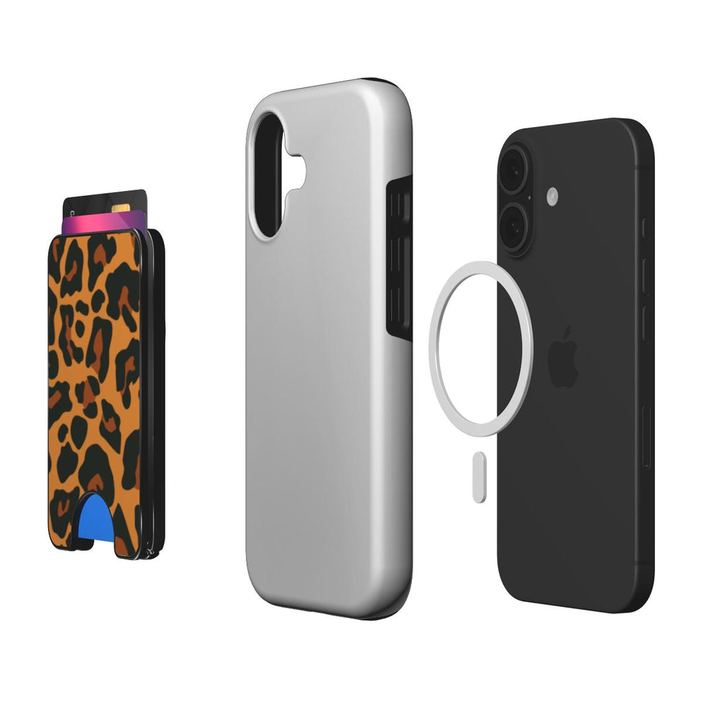 Orange leopard Magnetic wallet