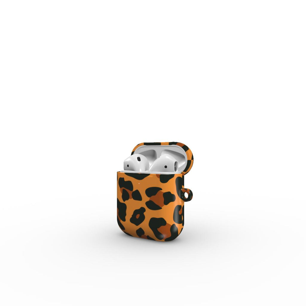 Orange Leopad Apple AirPods Tough Case