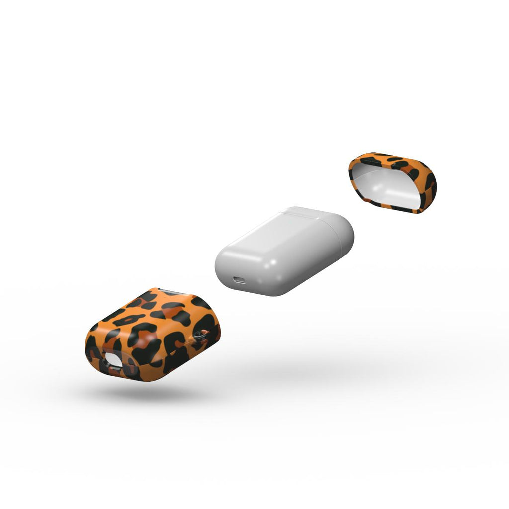 Orange Leopad Apple AirPods Tough Case