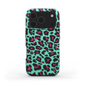 Cyan Leopard MagSafe Tough Phone Case