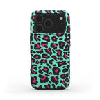 Cyan Leopard MagSafe Tough Phone Case