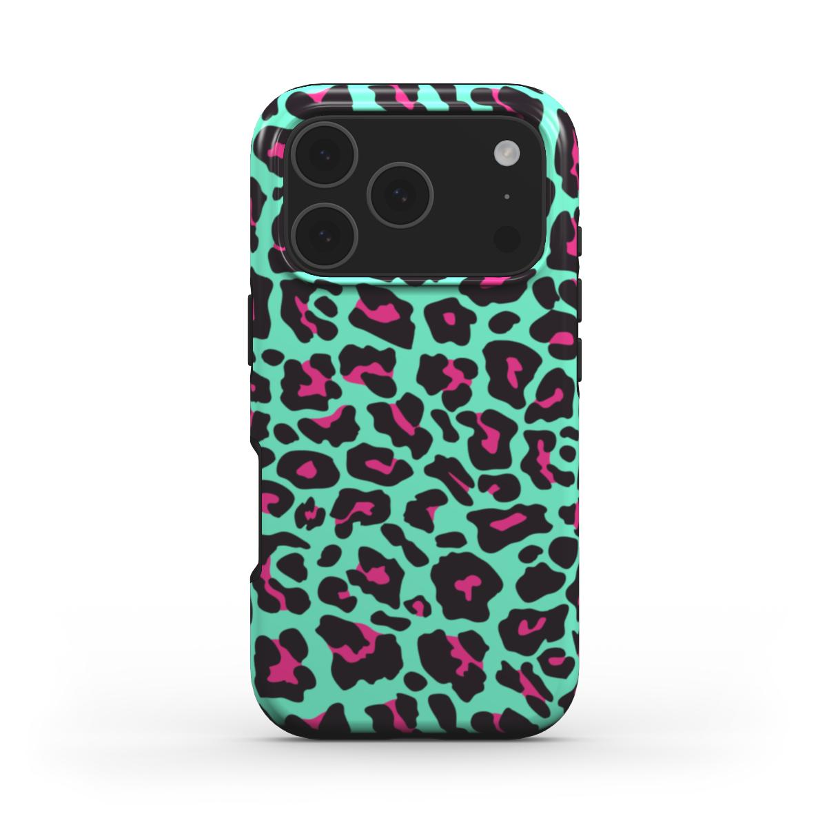 Cyan Leopard MagSafe Tough Phone Case