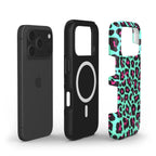 Cyan Leopard MagSafe Tough Phone Case