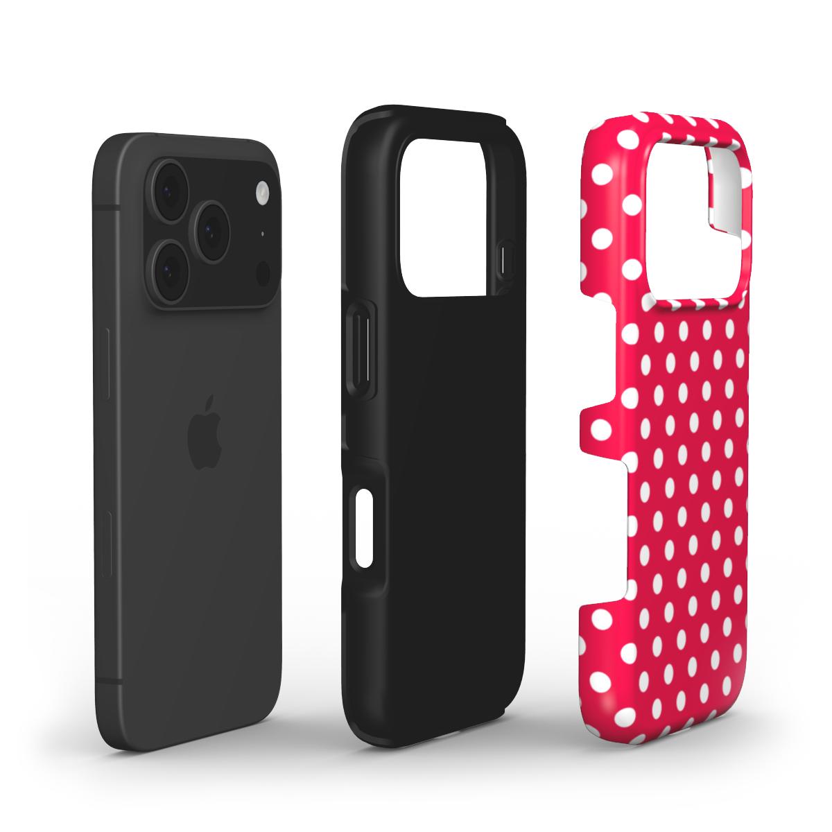 Pink polka dots Tough Phone Case