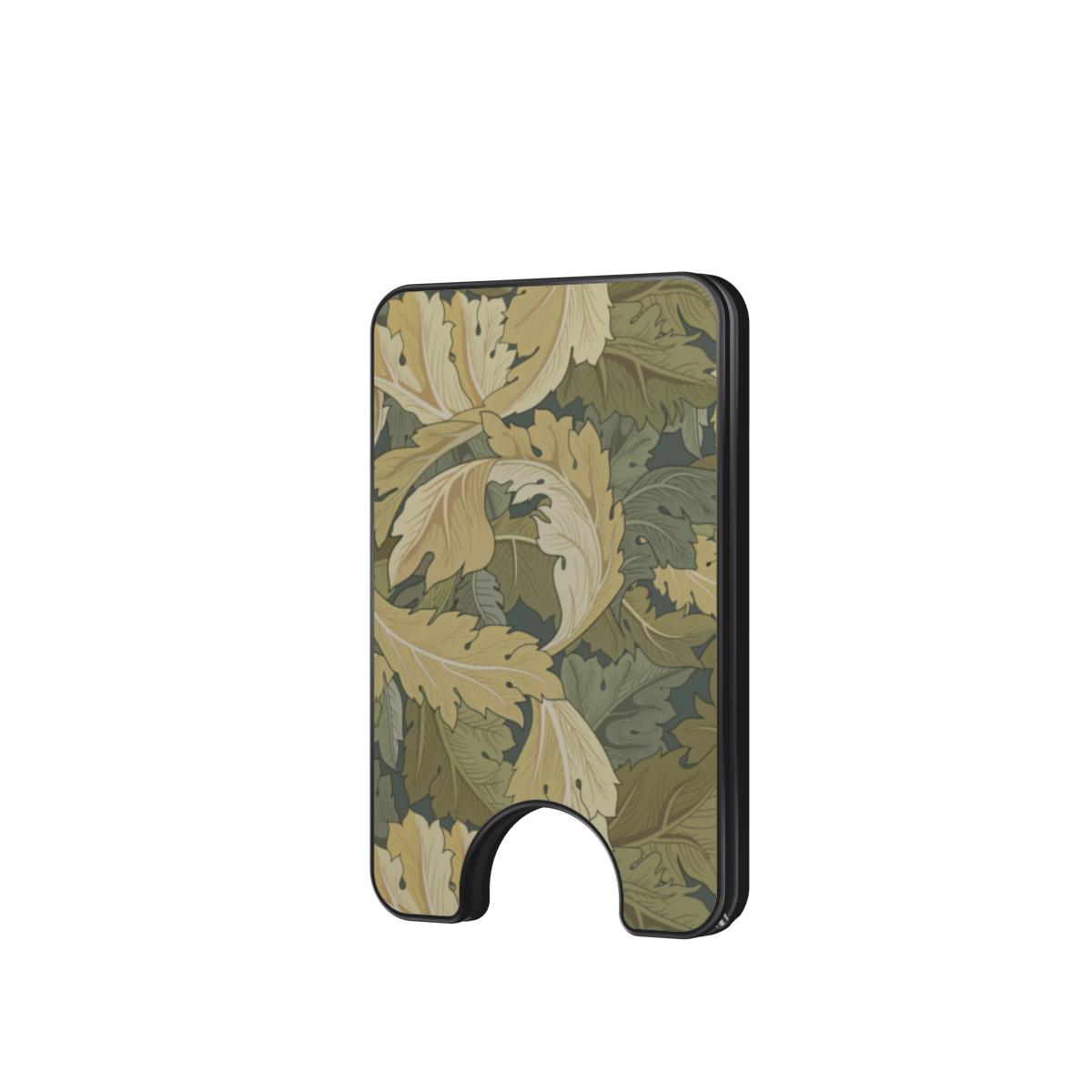 Pure green floral Magnetic wallet