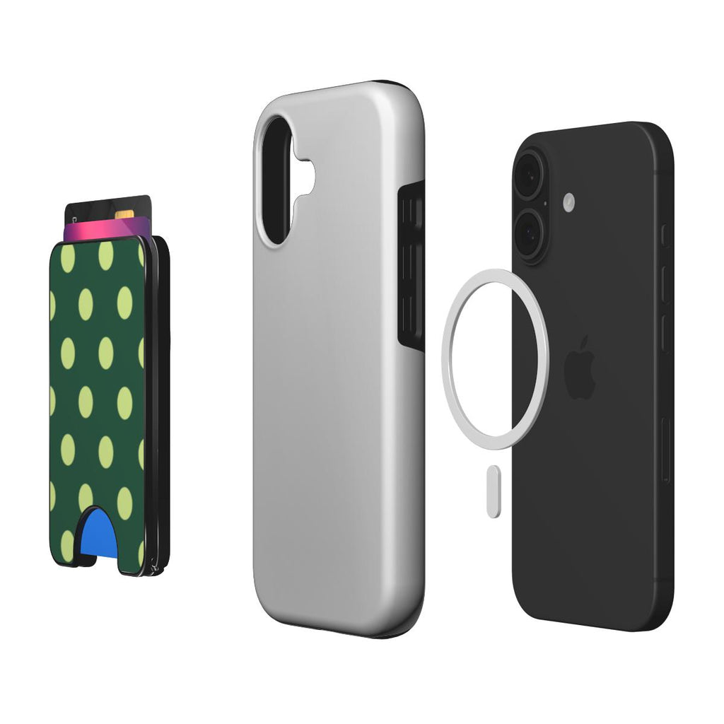 Old green polka dots Magnetic wallet