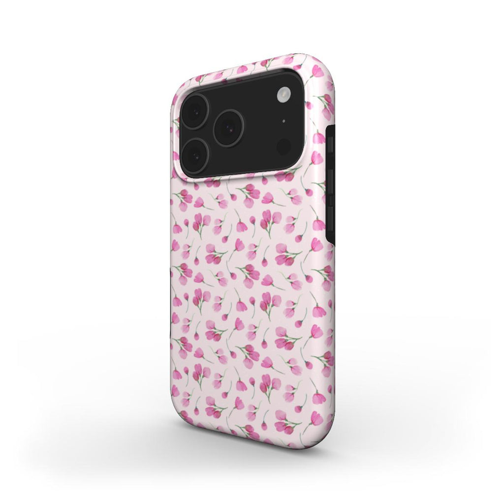 Pink little rose floral Tough Phone Case