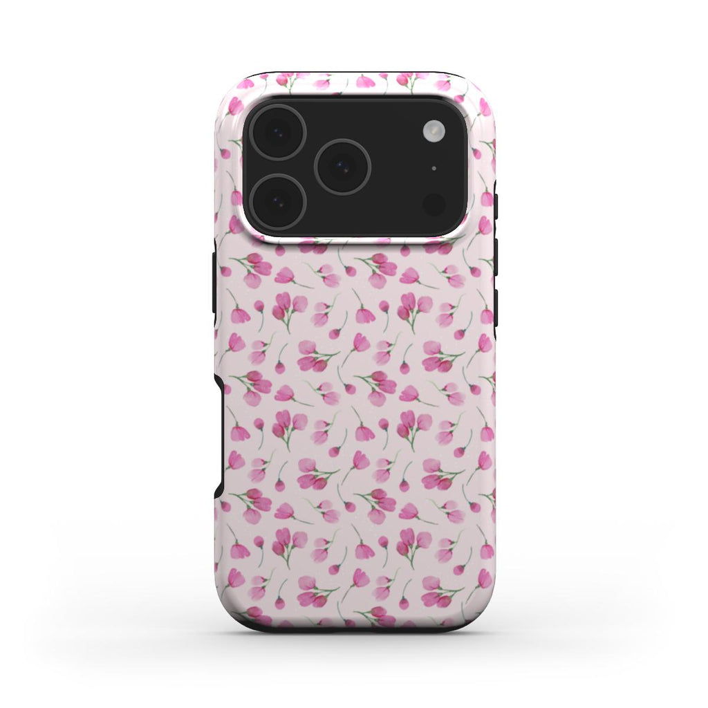 Pink little rose floral Tough Phone Case
