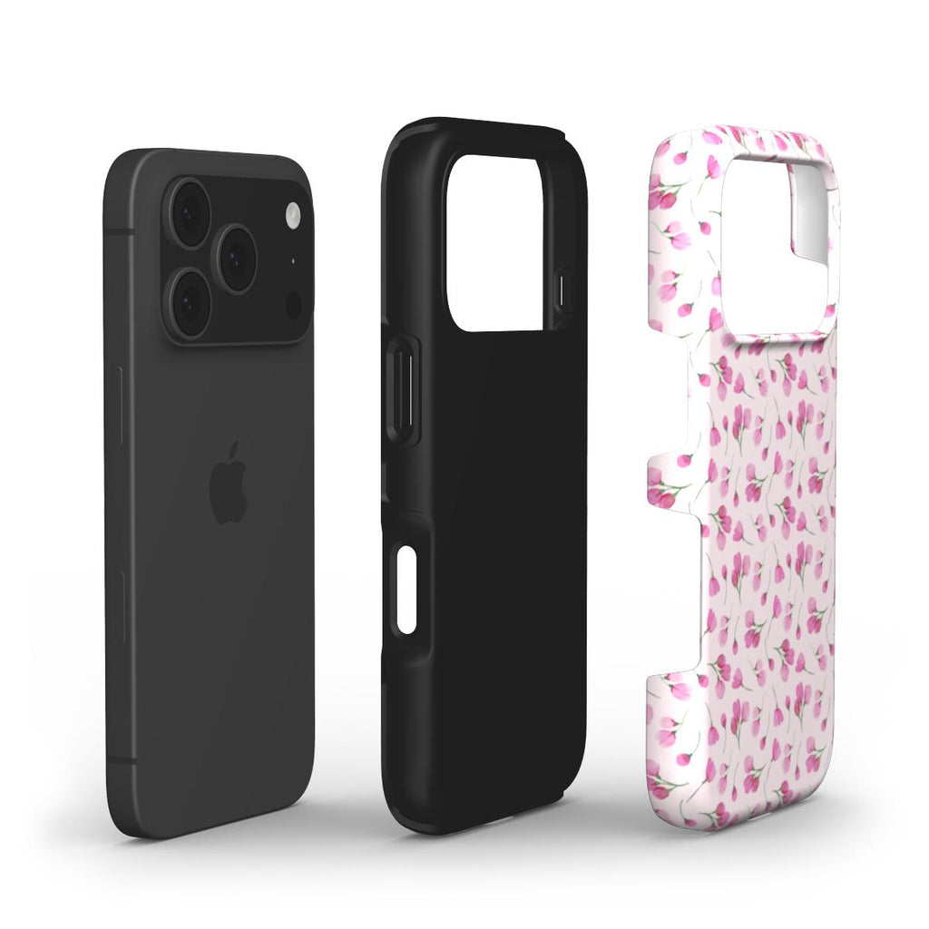 Pink little rose floral Tough Phone Case
