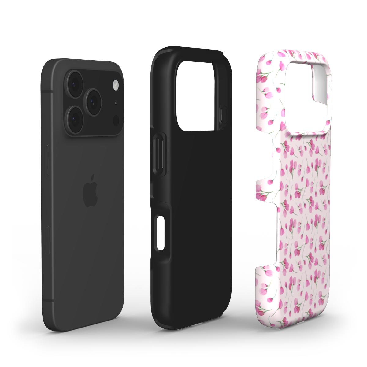 Pink little rose floral Tough Phone Case