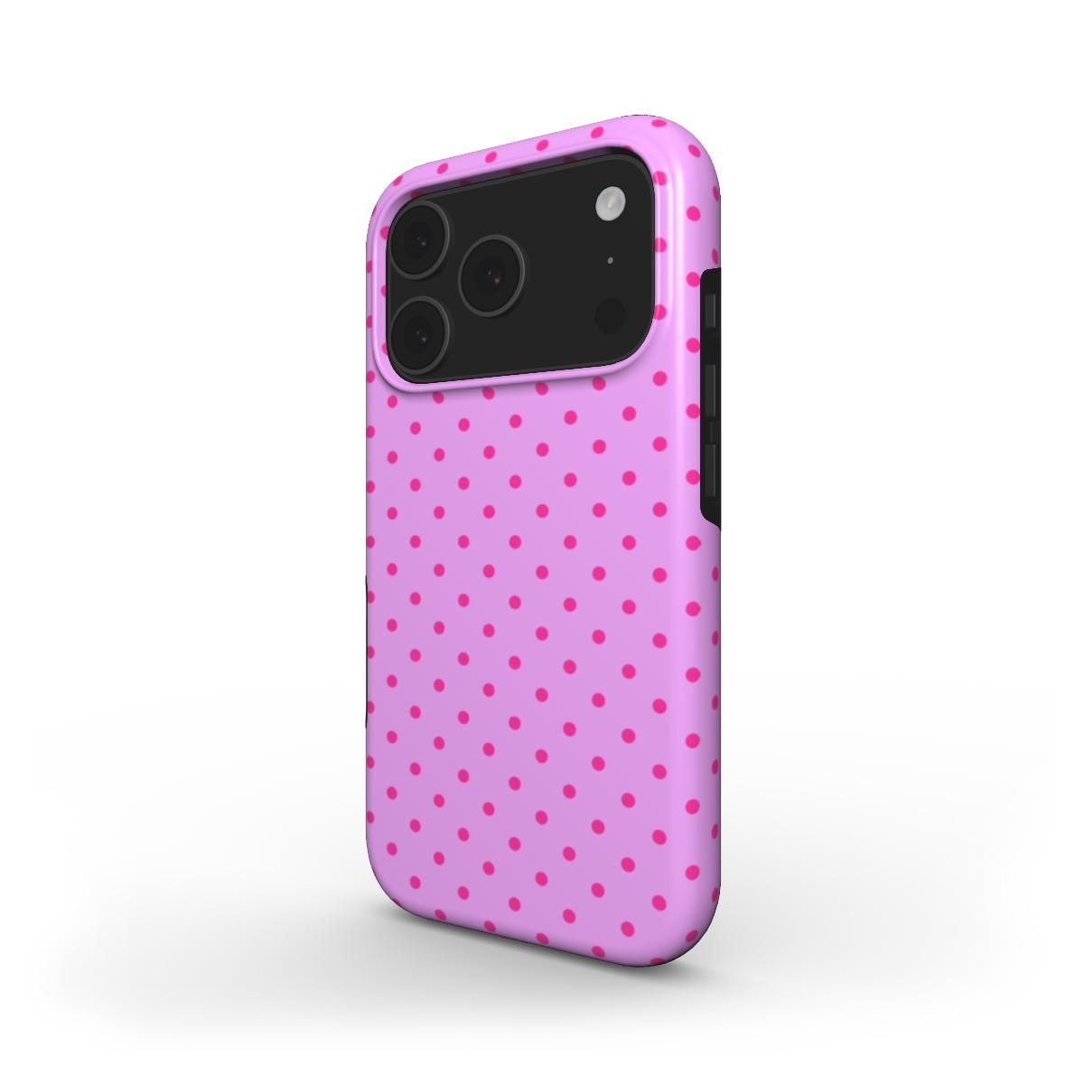 Light Pink Polka Dots MagSafe Tough Phone Case