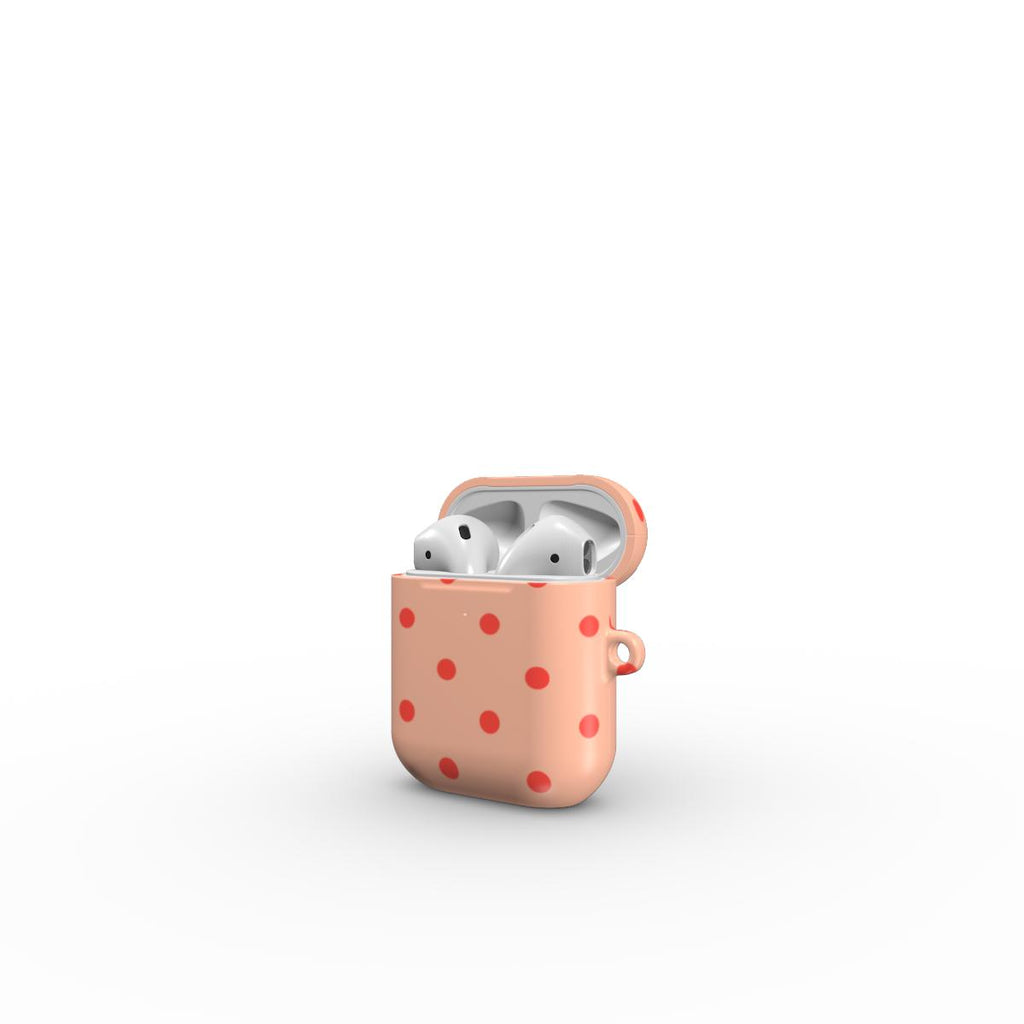 Carrot Orange Polka Dots Apple AirPods Tough Case