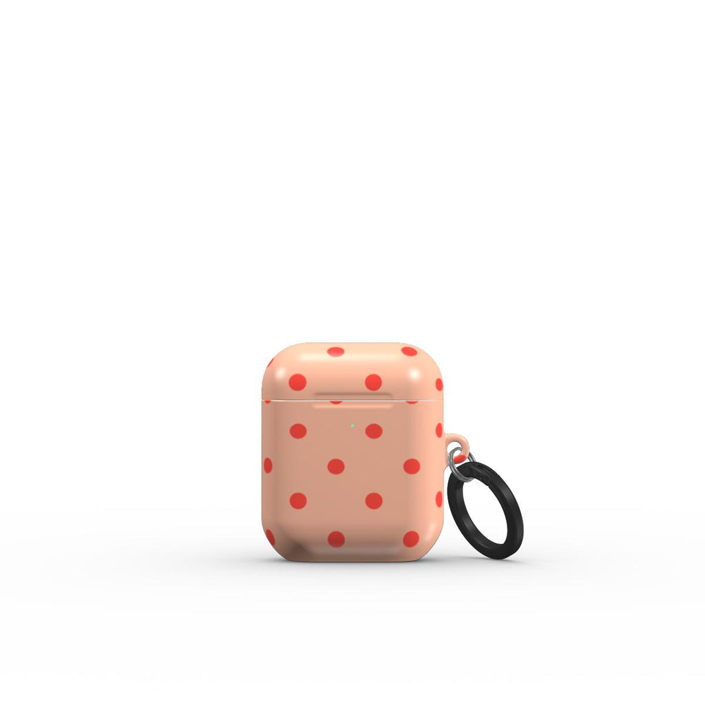 Carrot Orange Polka Dots Apple AirPods Tough Case