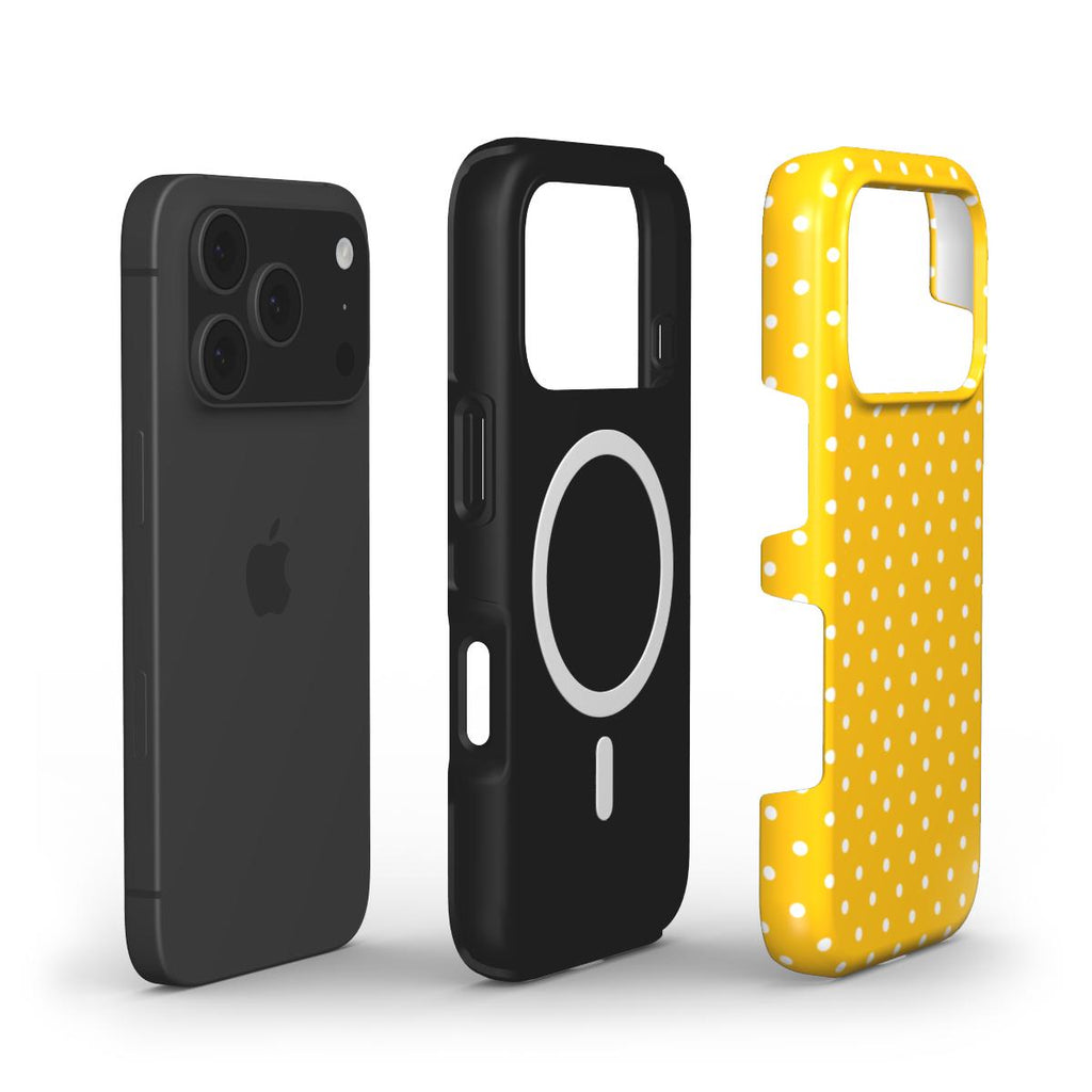 Basic Yellow Polka Dots MagSafe Tough Phone Case